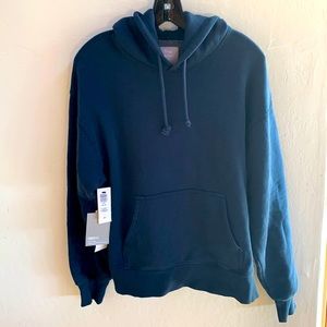 TNA Cozy AF navy hoodie sweatshirt pullover NWT